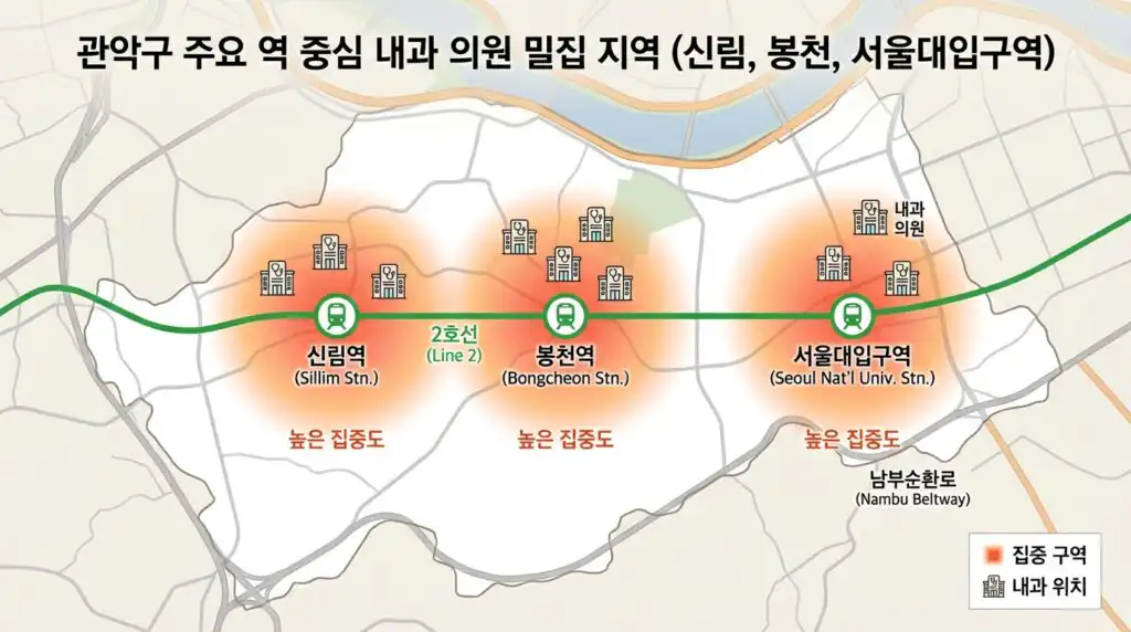 관악구 내과 홈페이지 제작 지역별 내과 분포 서울대입구 봉천동 신림동