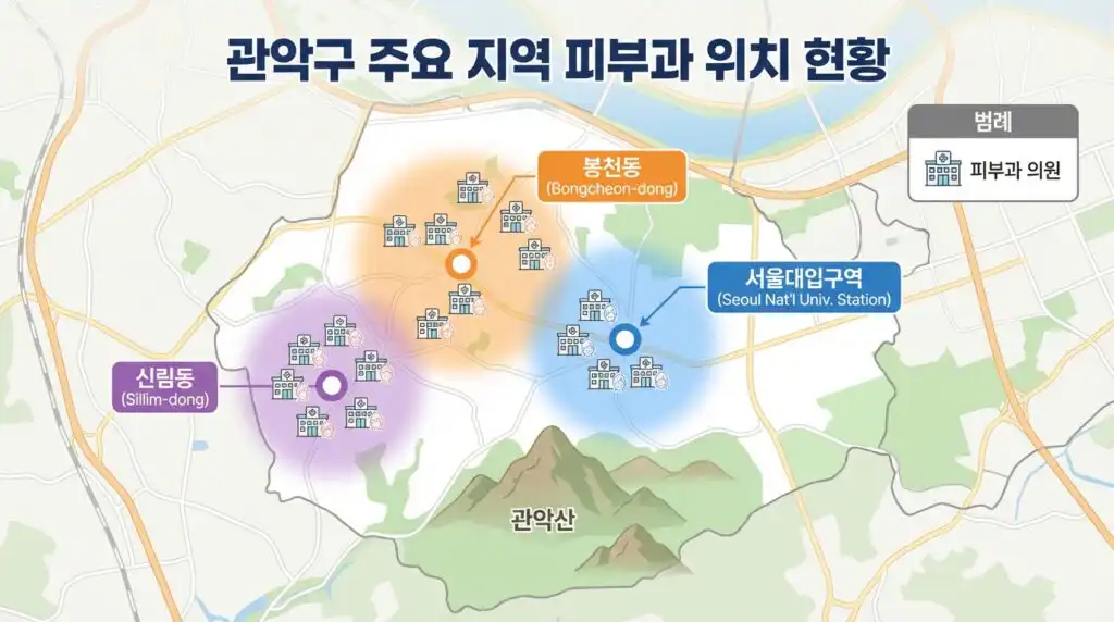 관악구 피부과 홈페이지 제작 지역 분포 서울대입구 봉천동 신림동