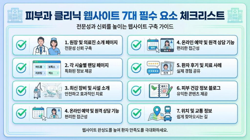 관악구 피부과 홈페이지 제작 핵심 구성 요소 7가지 체크리스트