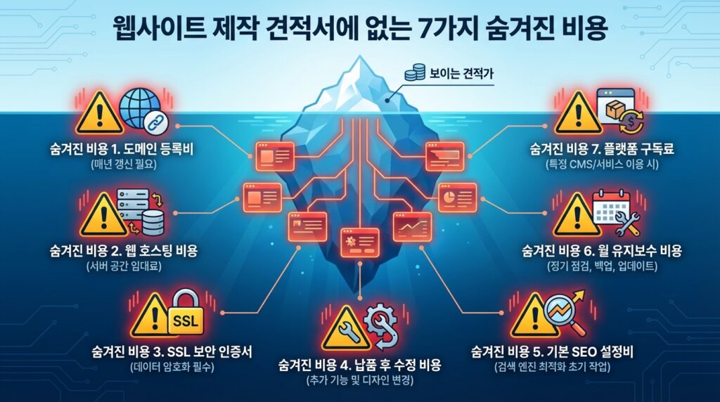 홈페이지 제작 단가표 숨은 비용 7가지 주의사항 체크리스트